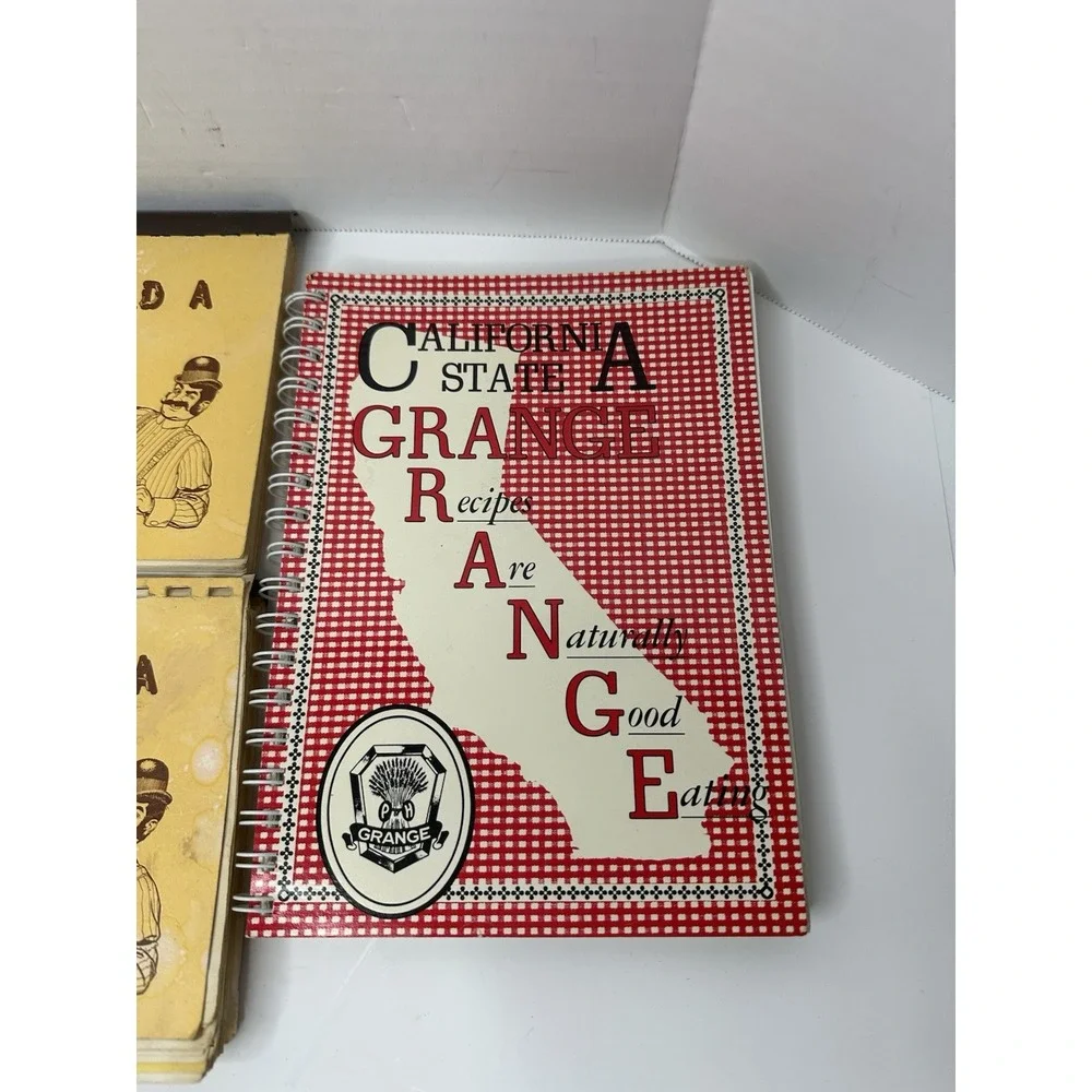 Vintage Church Community Spiral Bound Cookbooks Lot California Grange 1980s 5pc